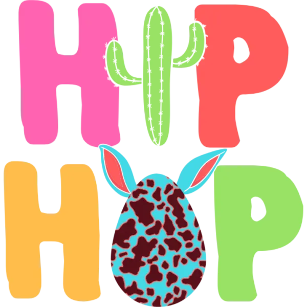 Hip Hop Cactus Easter Egg T-Shirt DTF Transfer