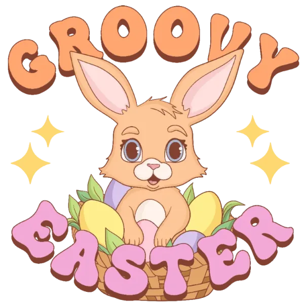 Groovy Easter Bunny Graphic