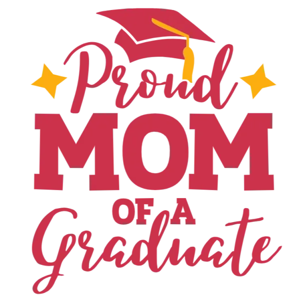 Proud Mom of a Graduate - Mom T-shirt Design (Red and Gold)