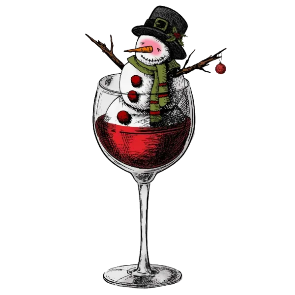 Snowman in Wine Glass