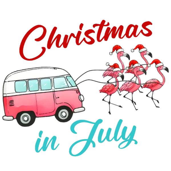 Christmas in July Flamingo Vacation T-Shirt