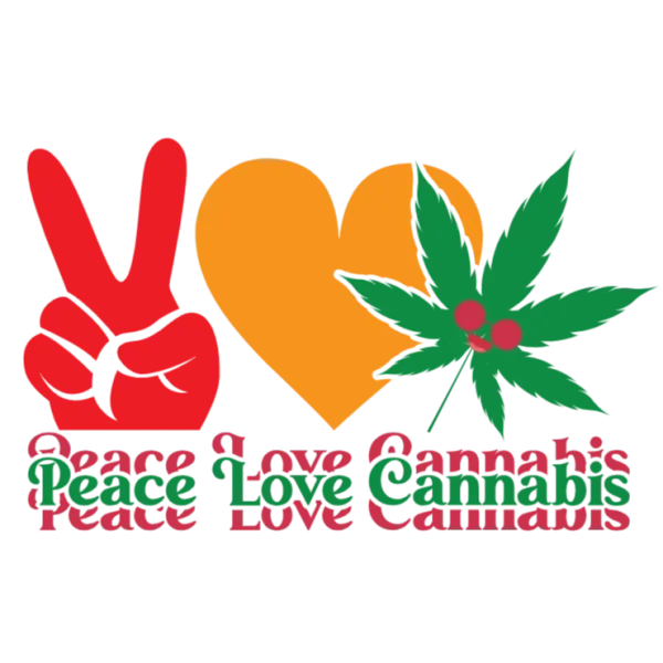 Cannabis Love Peace T Shirt Graphic Design PNG Image