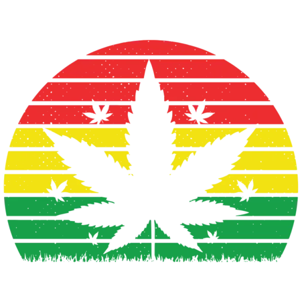 Sunset Cannabis Leaf Circle Pattern