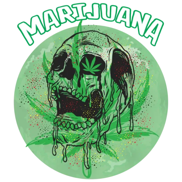 Marijuana Skull Graphic Transfer