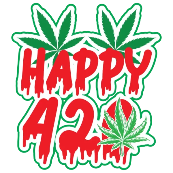 Happy 420 Weed Leaf Design