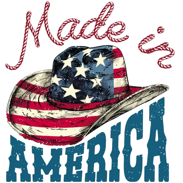 Made in America Cowboy Hat with American Flag Design