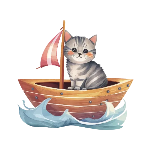 Kitty in a Boat