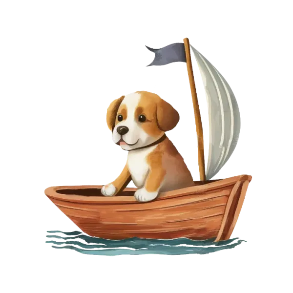 Little Sailor Puppy Sailboat Adventure