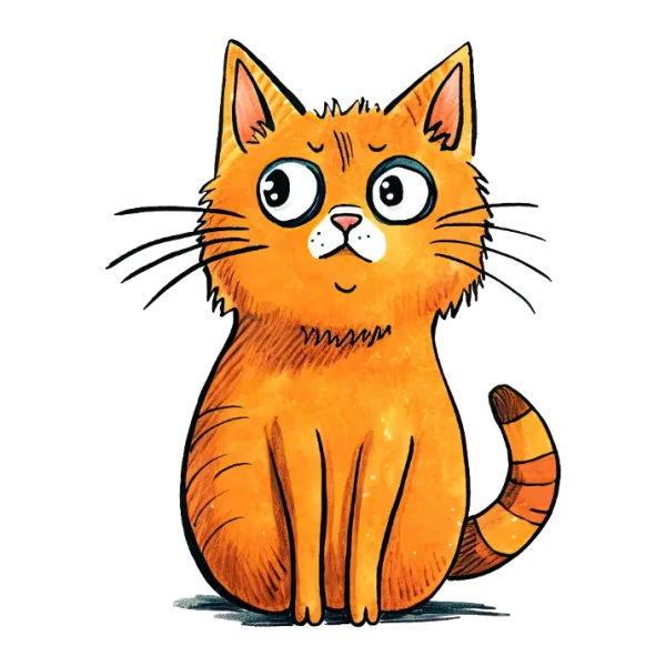 Cute Orange Cat Illustration