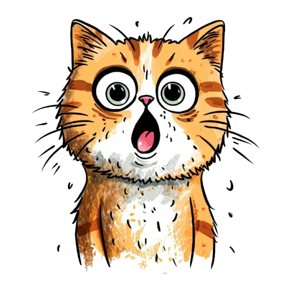 Cat with a Surprised Expression