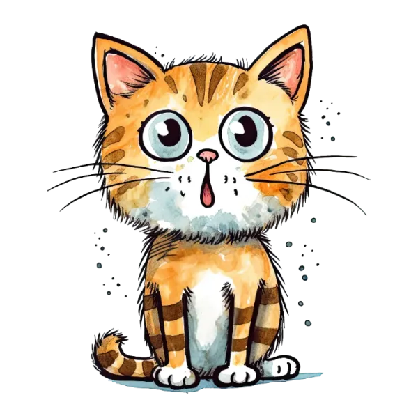 Cute Cat with a Big Droopy Tear Sticker