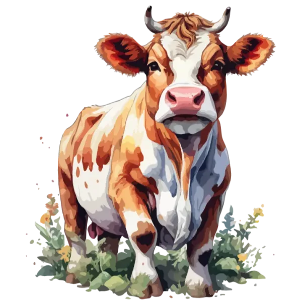 Watercolor Cow Graphic Design