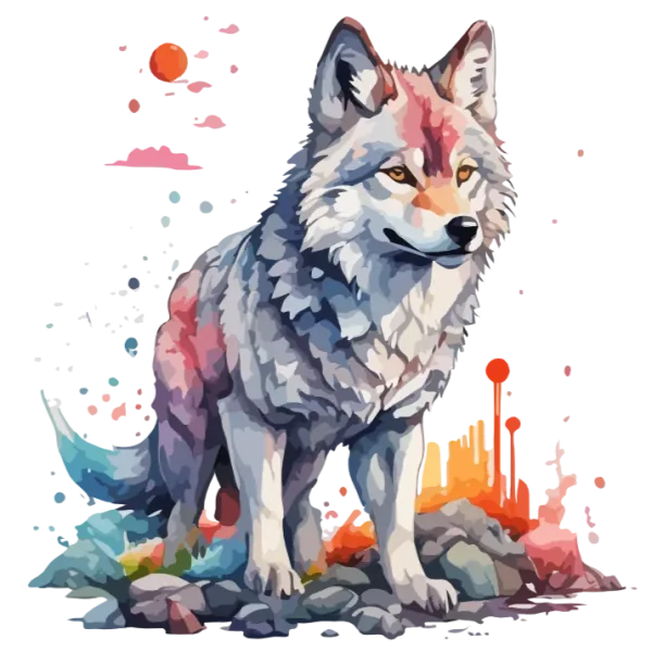 Watercolor Wolf Art