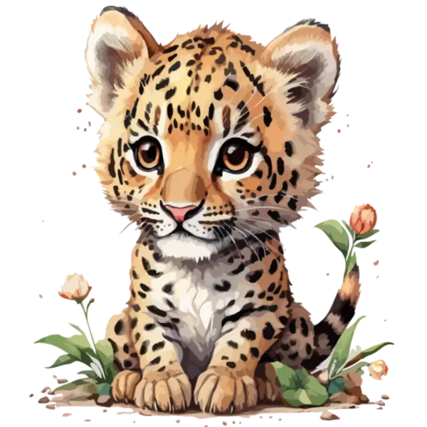 Cute Leopard Cub Illustration