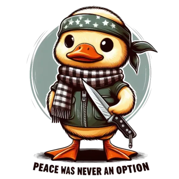 Peaceful Duck with Knife