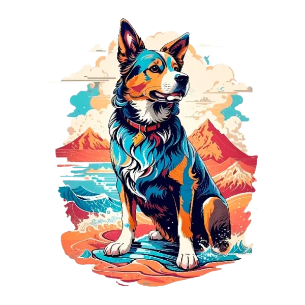 Dog on Surfboard