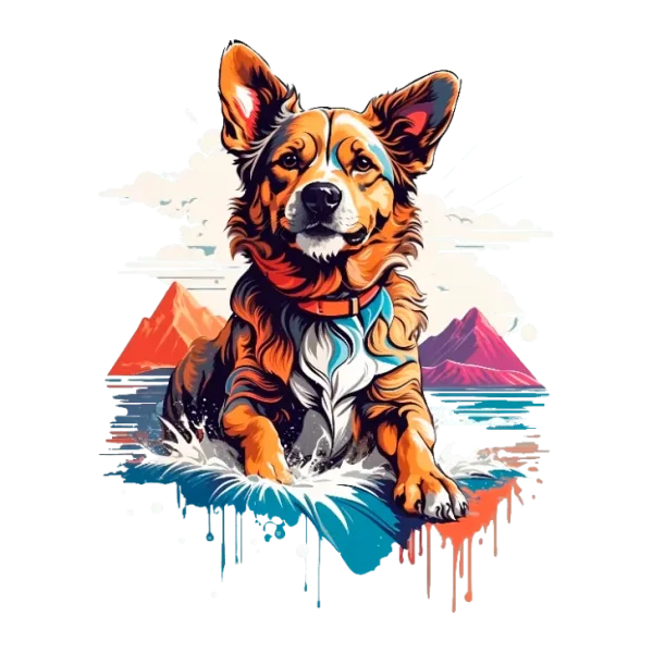 Corgi Surfing Dog