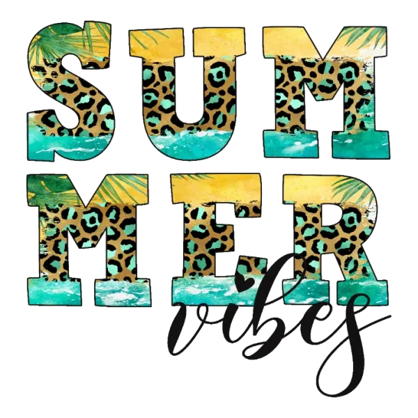 Summer Vibes Leopard Print T-Shirt Design