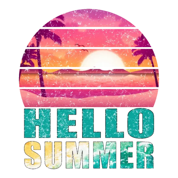 Hello Summer Sunset Scene