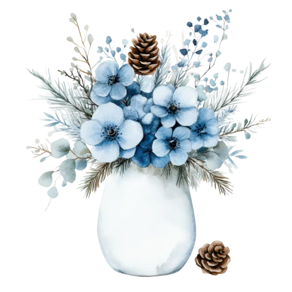 Cozy Winter Frosty Christmas (Flowers)
