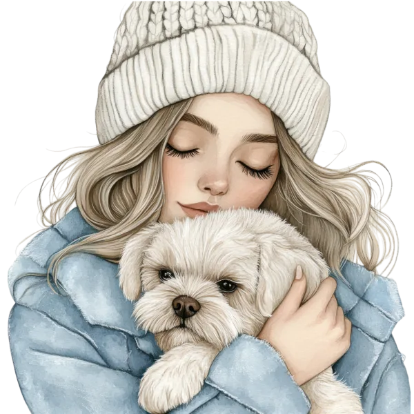Cozy Winter Frosty Christmas (Barbiw With Dog)