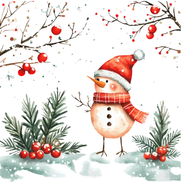 Vintage Old Christmas(Snowy Tree)