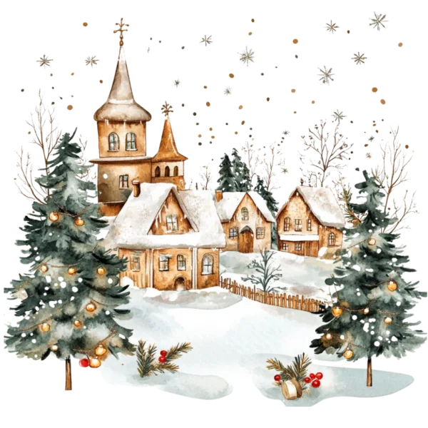Vintage Old Christmas(Snow Houses)