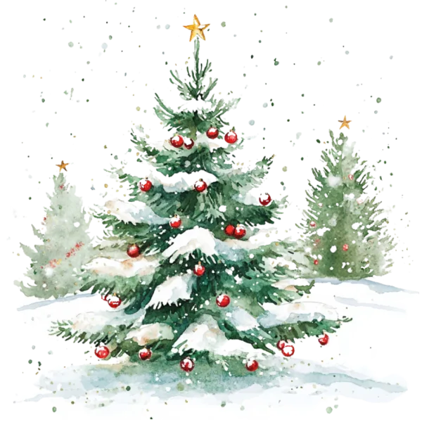 Vintage Old Christmas decorated tree