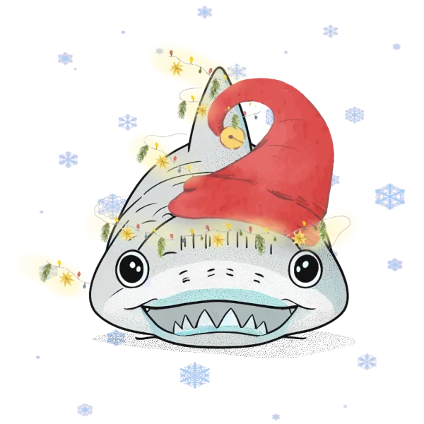 Shark with its Santa Hat