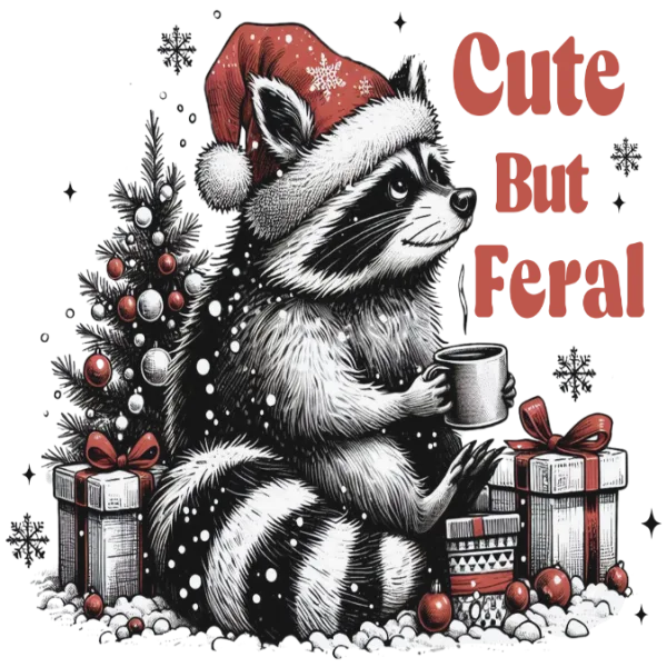 Cute But Feral Christmas Raccoon