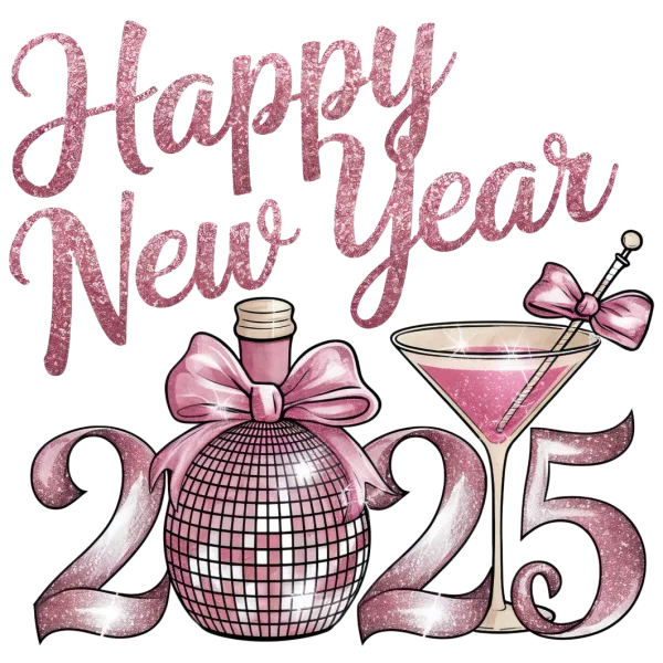Happy New Year With Disco  Champagne 2025